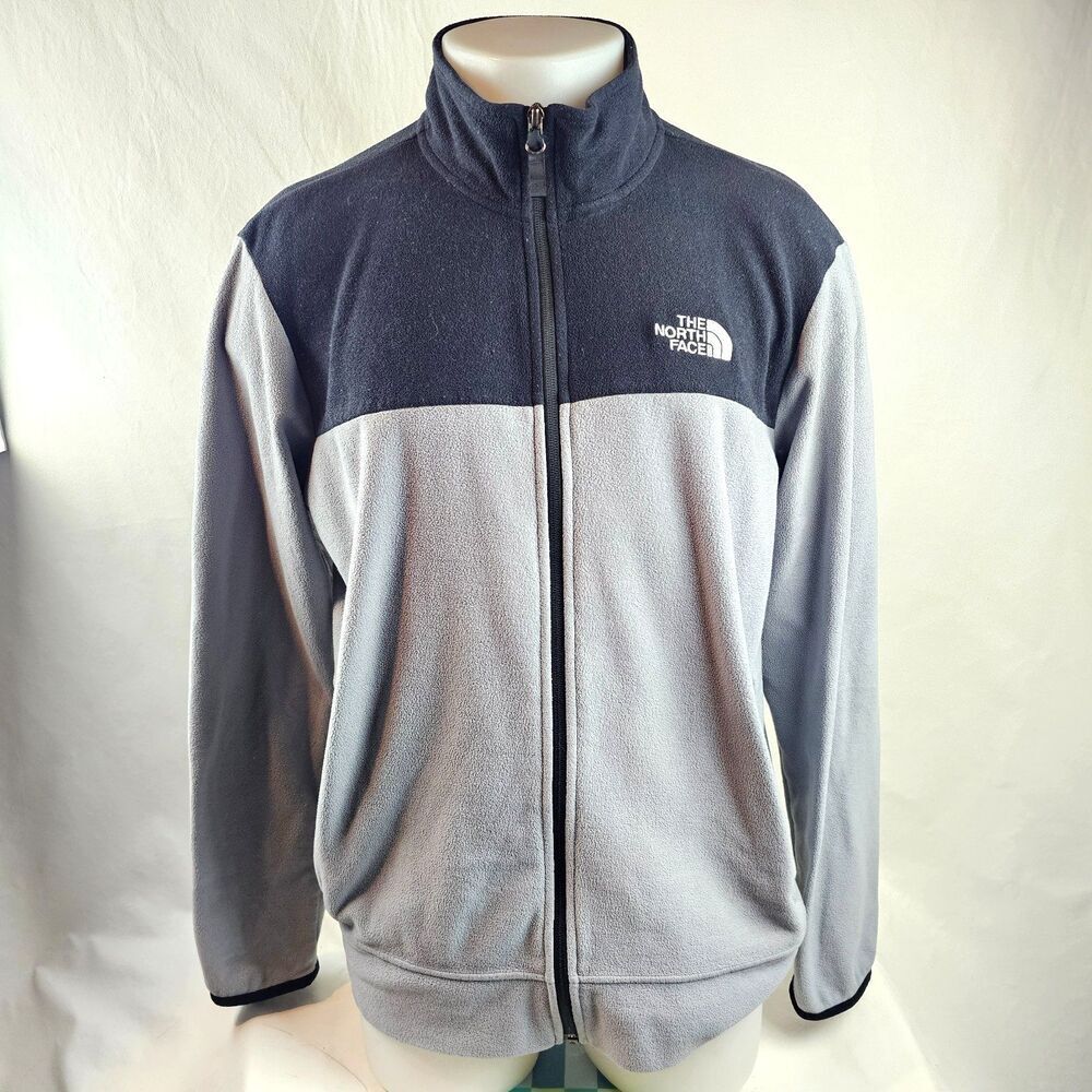 The North Face Jacket Mens Large Gray Full Zip Fleece Outdoor Lightweight Gorp